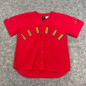 VTG Nike Air Jordan Baseball Jersey Red #23 Jumpman 90s Retro Rare Youth Large